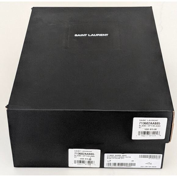 Yves Saint Laurent SL/61 Low Top Leather Sneakers YSL 41 US 11 Floor Sample $875 - Picture 12 of 12